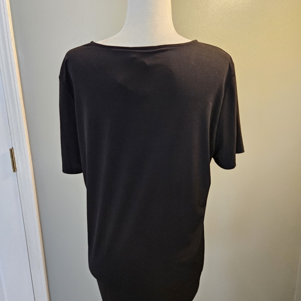 DKNY Black Short Sleeve Women's Size XL Top Ruffle New With Tags - Picture 9 of 11